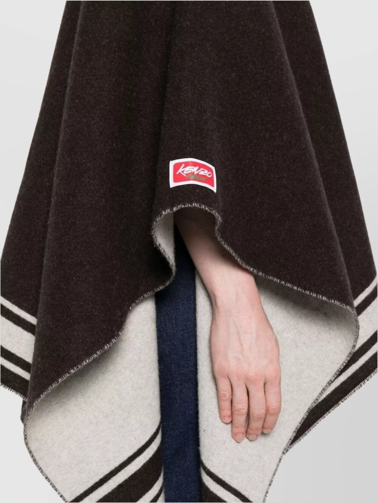 Kenzo Embroidered Floral Collar Striped Hem Jackets