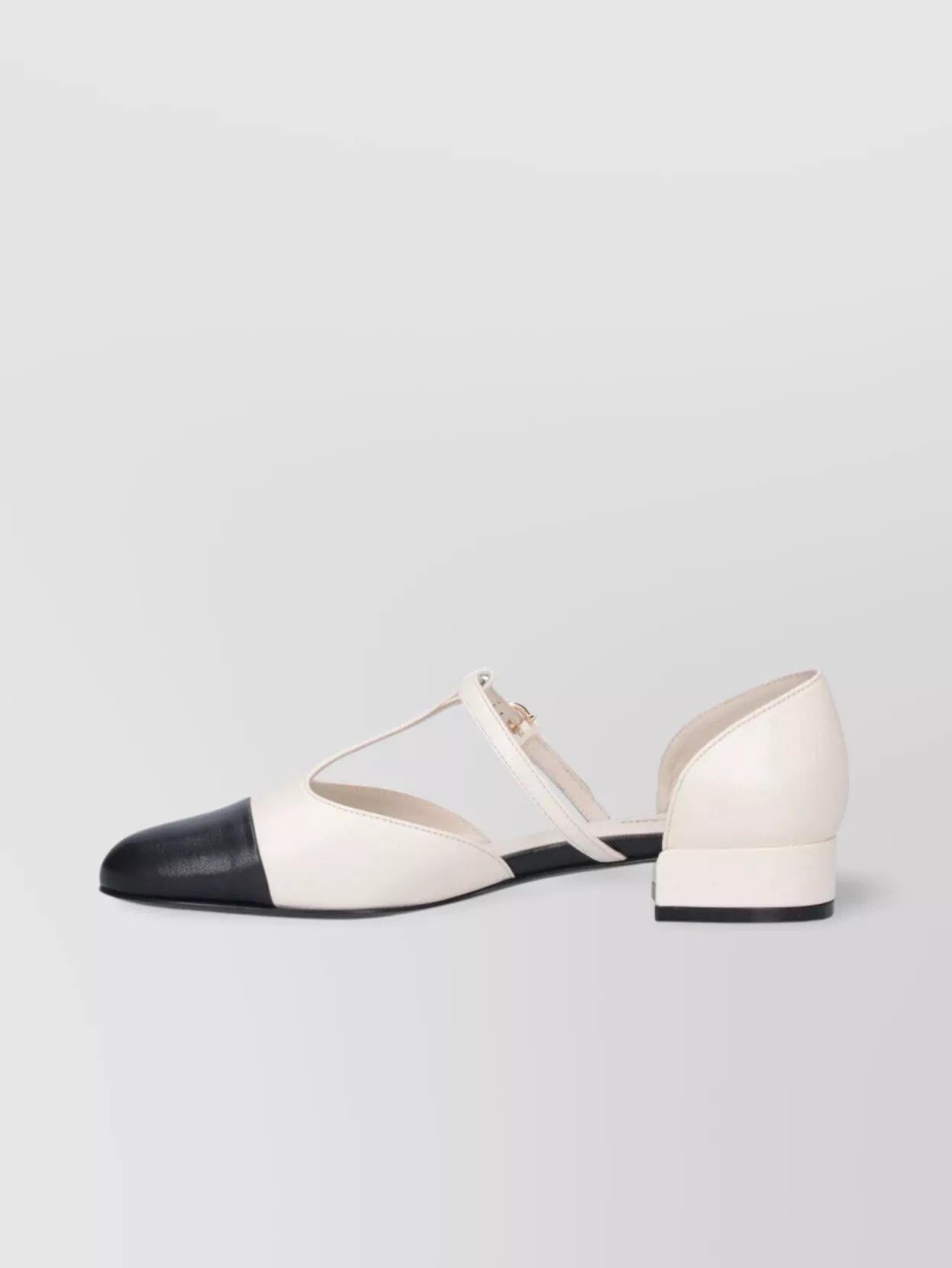 Ferragamo Block Heel T-Bar Strap Ballerina Shoes