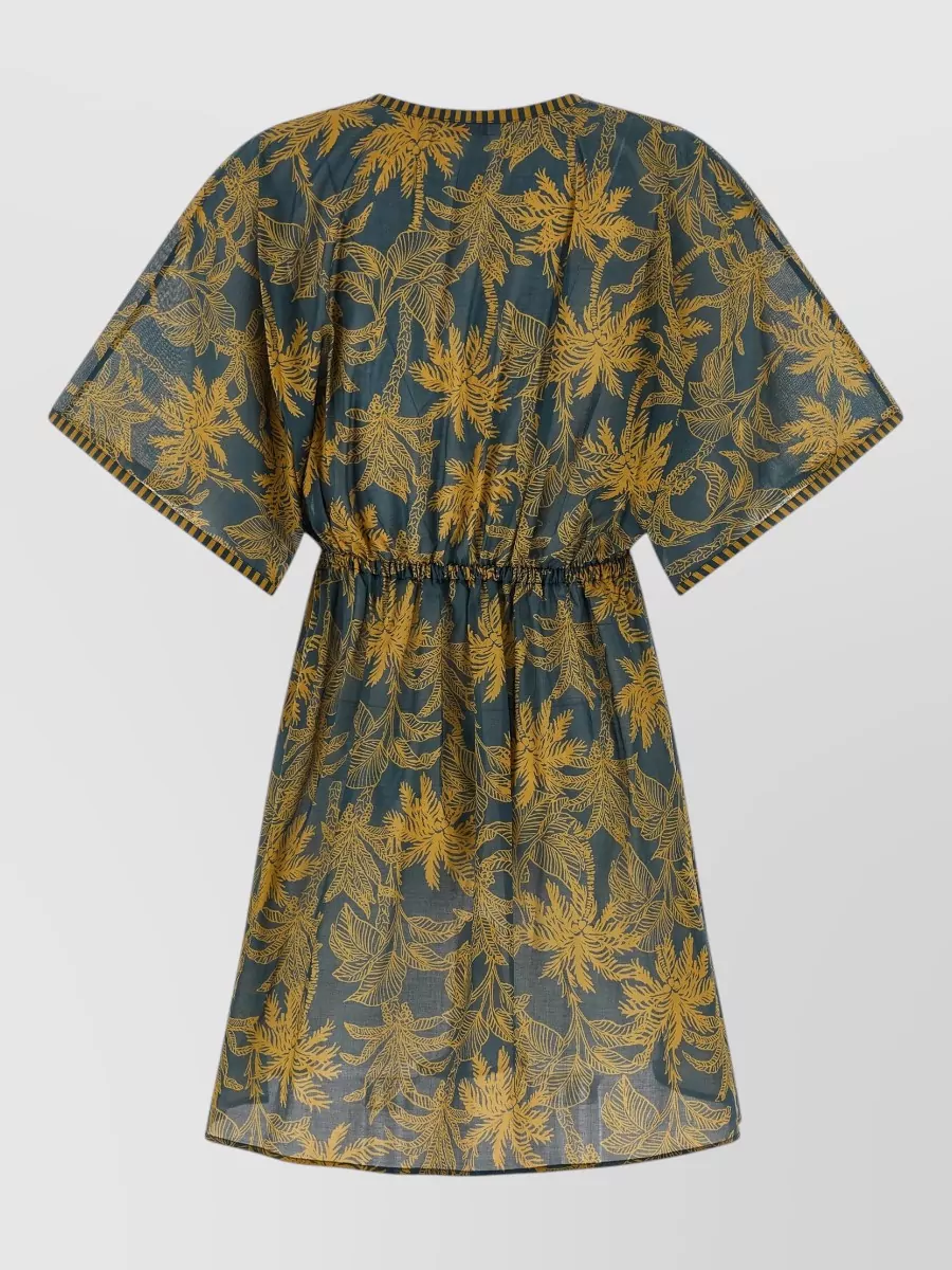 Eres Printed Cotton Voile V-Neck Mini Beach Cover-Up