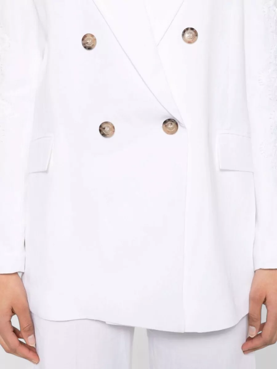 Ermanno Firenze Linen Double-Breasted Blazer