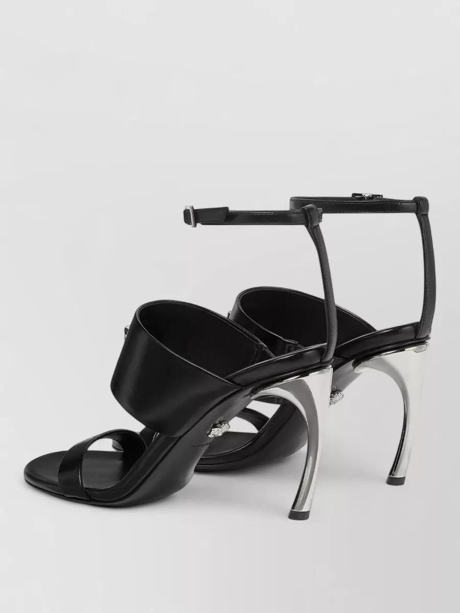 Versace Sculpted Heel Open Toe Sandals With Straps