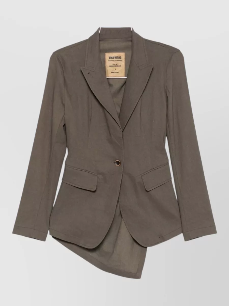Uma Wang Asymmetric linen blend suit jacket