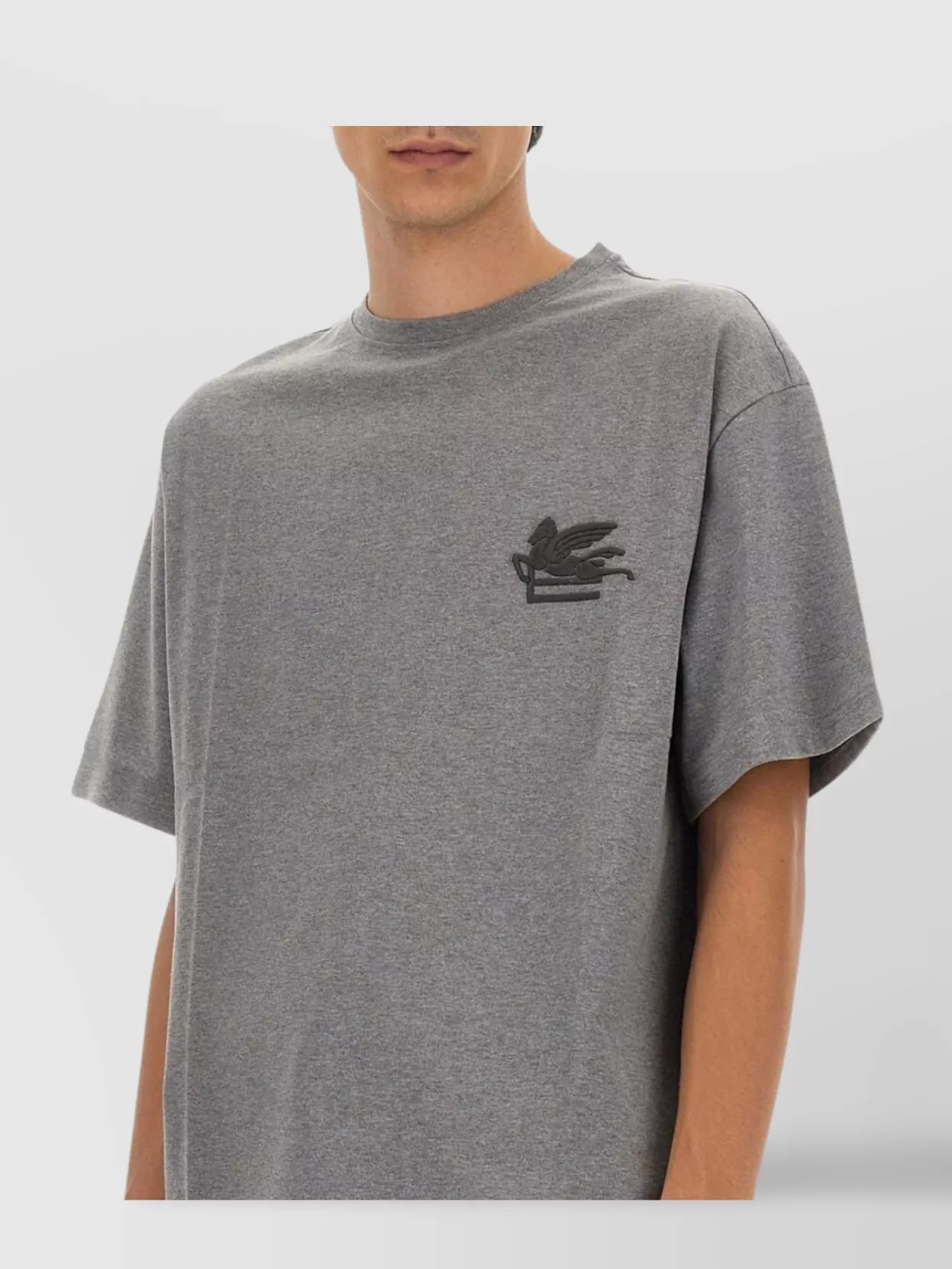 Etro Pegasus Embroidered Crew Neck T-Shirt