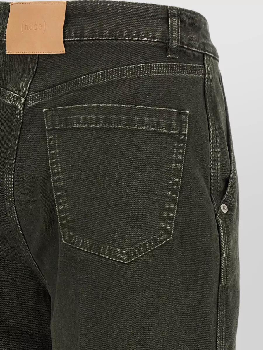 Nude High-Rise Wide-Leg Jeans