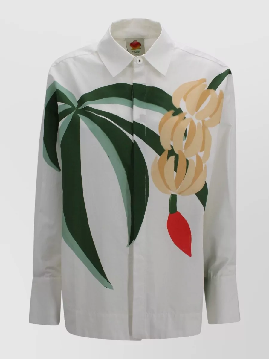 Farm Rio floral print long-sleeve shirt