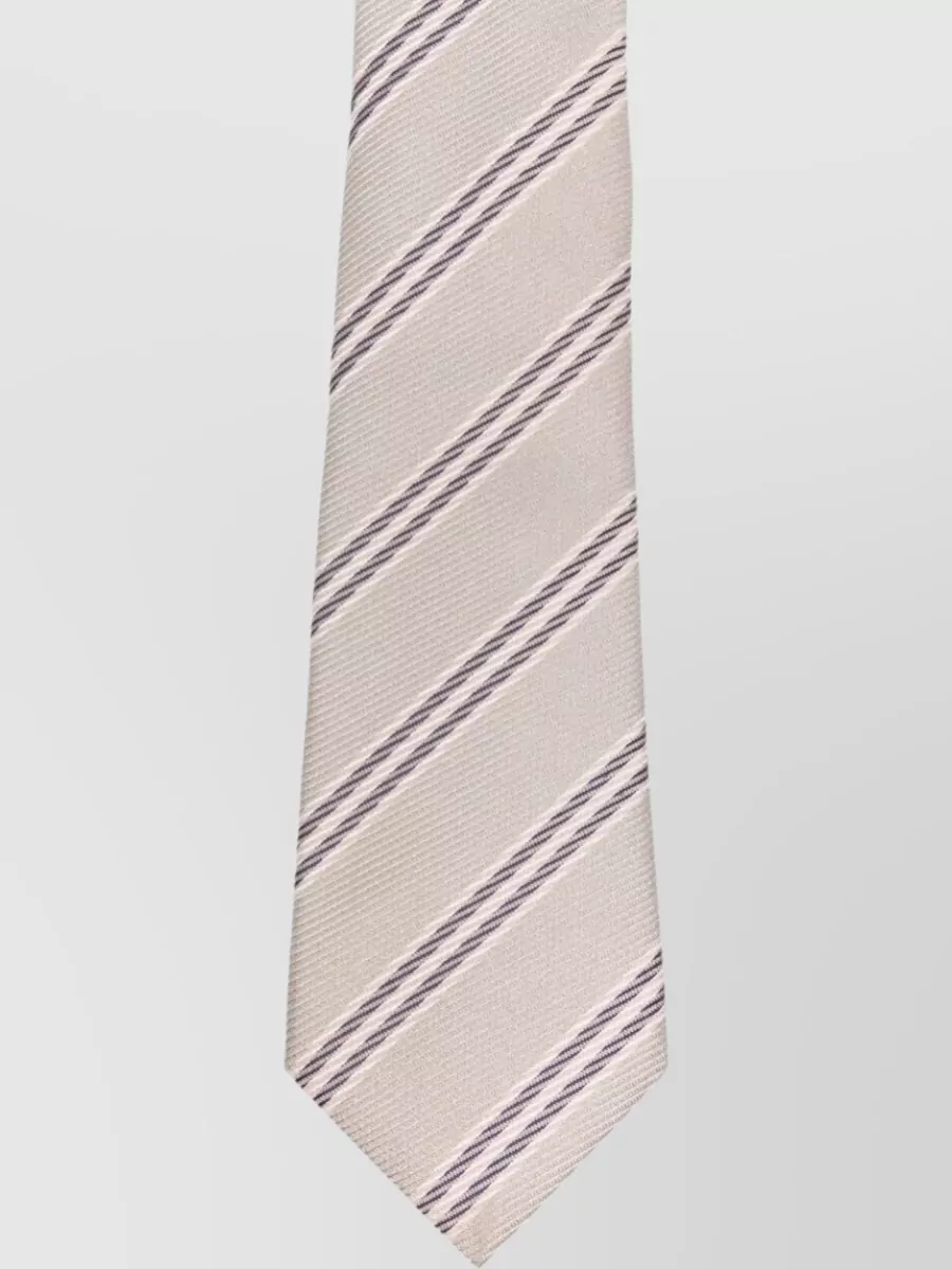 Giorgio Armani Striped Tie Pointed Tip Linear Pattern