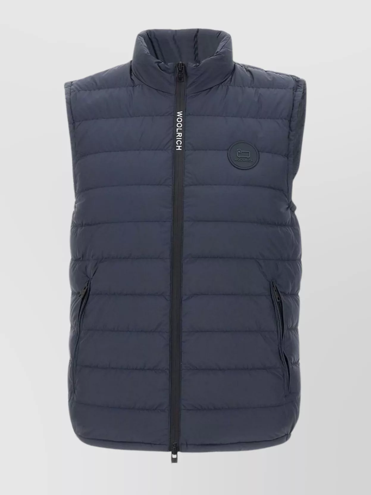 Shop Woolrich Quilted Vest With High Collar And Zip Pockets