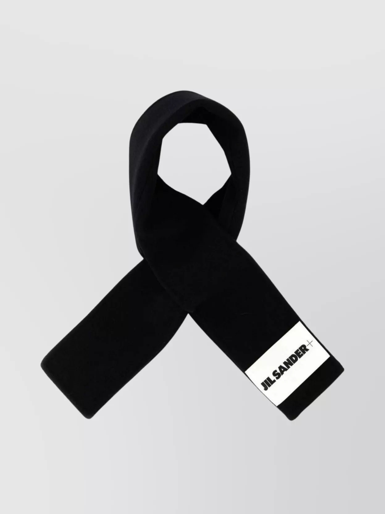 Jil Sander Rectangular Wool Scarf Soft Texture In Black