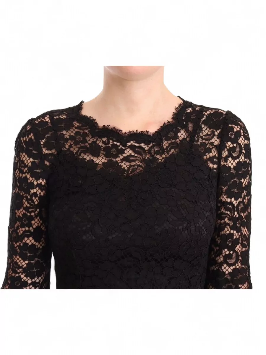 Dolce&Gabbana Lace Long-Sleeve Maxi Dress