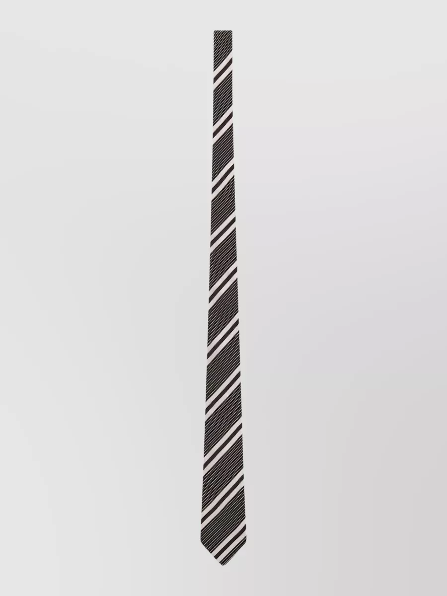 Saint Laurent Slim Striped Tie Lightweight Smooth Texture