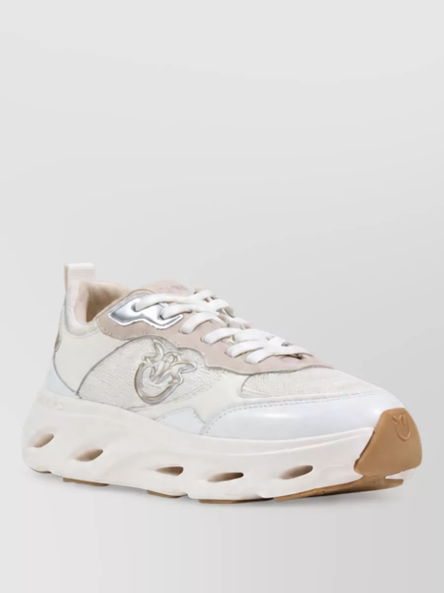 Pinko leather chunky low-top sneakers