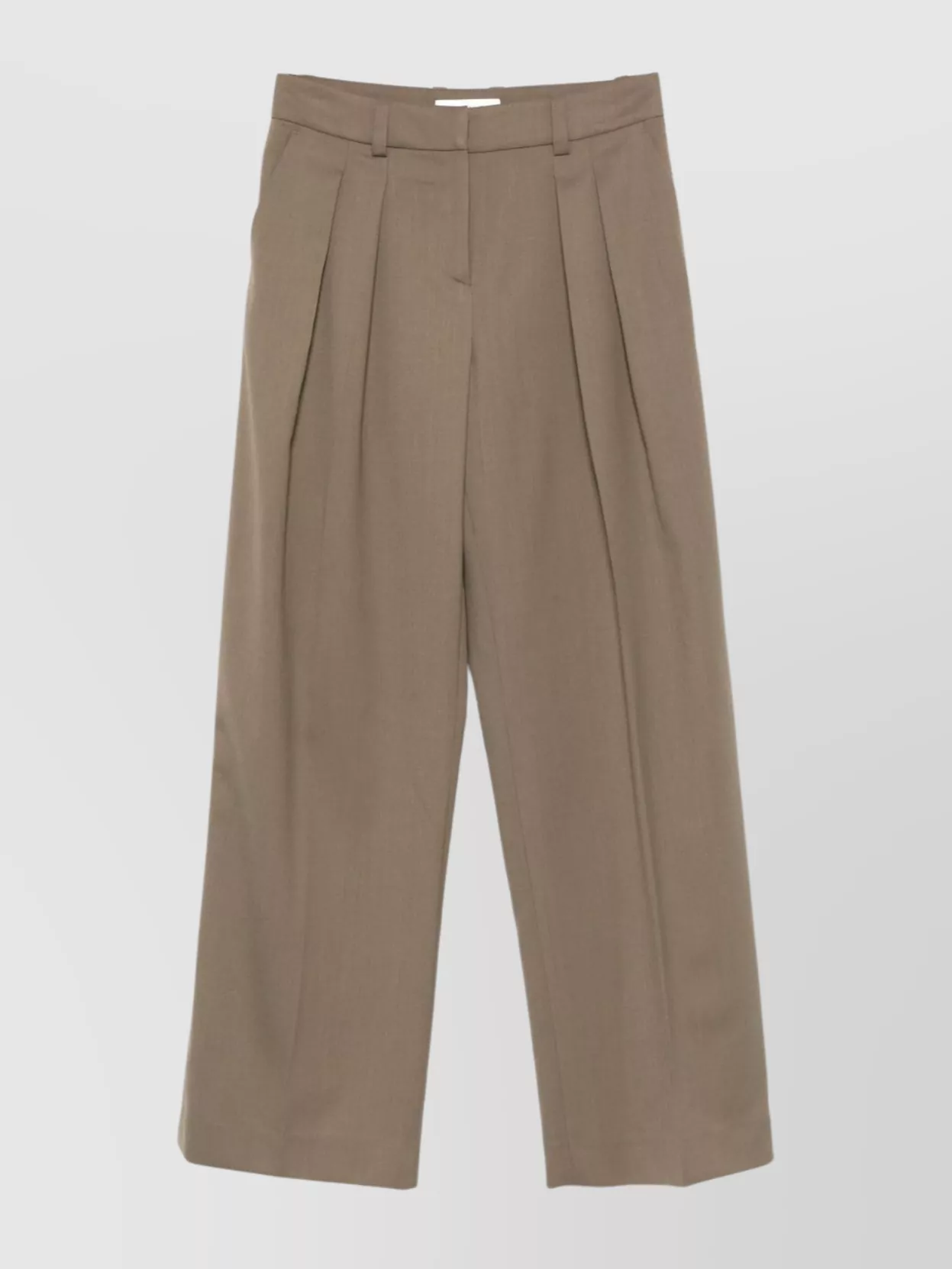 The Frankie Shop Wool Blend Wide Leg Trousers With Pleated Detail