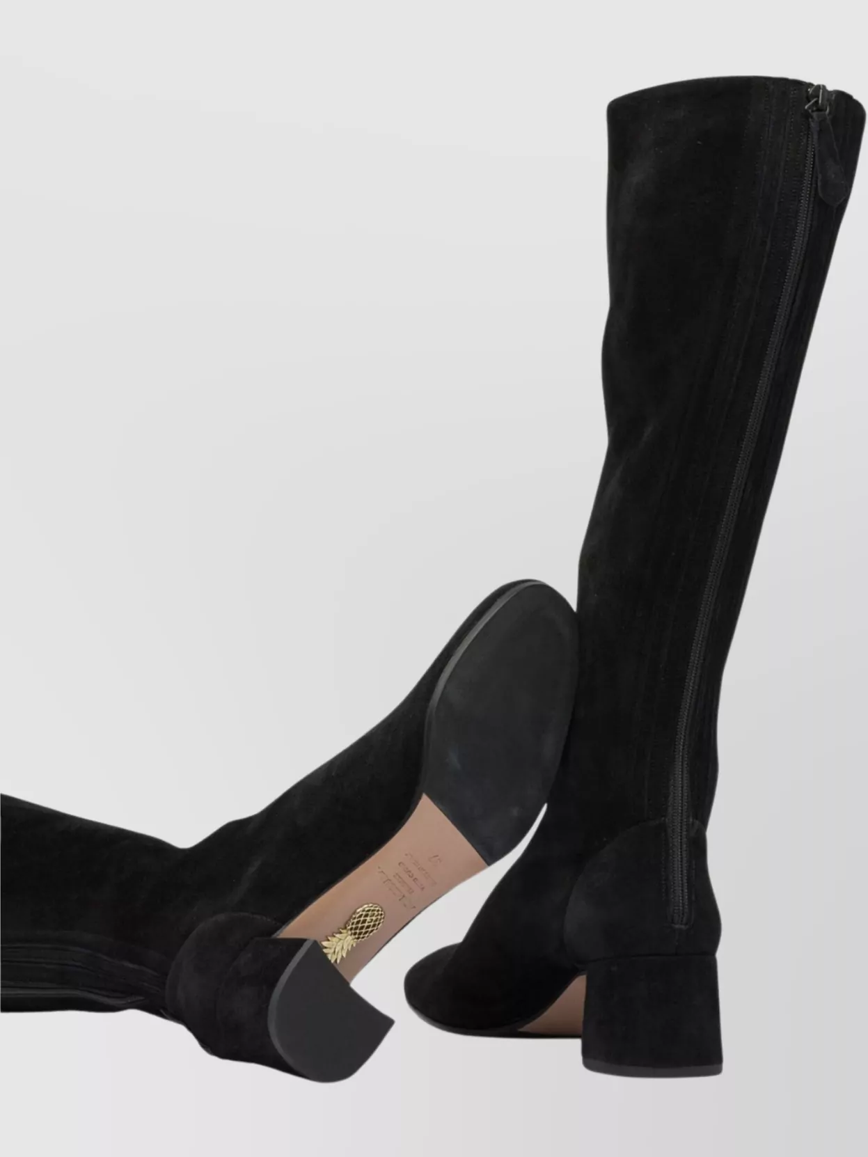 Aquazzura High Block Heel Knee-High Suede Boots