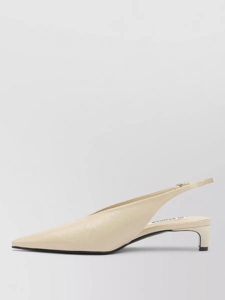 Jil Sander Crackled Leather Slingback Pumps