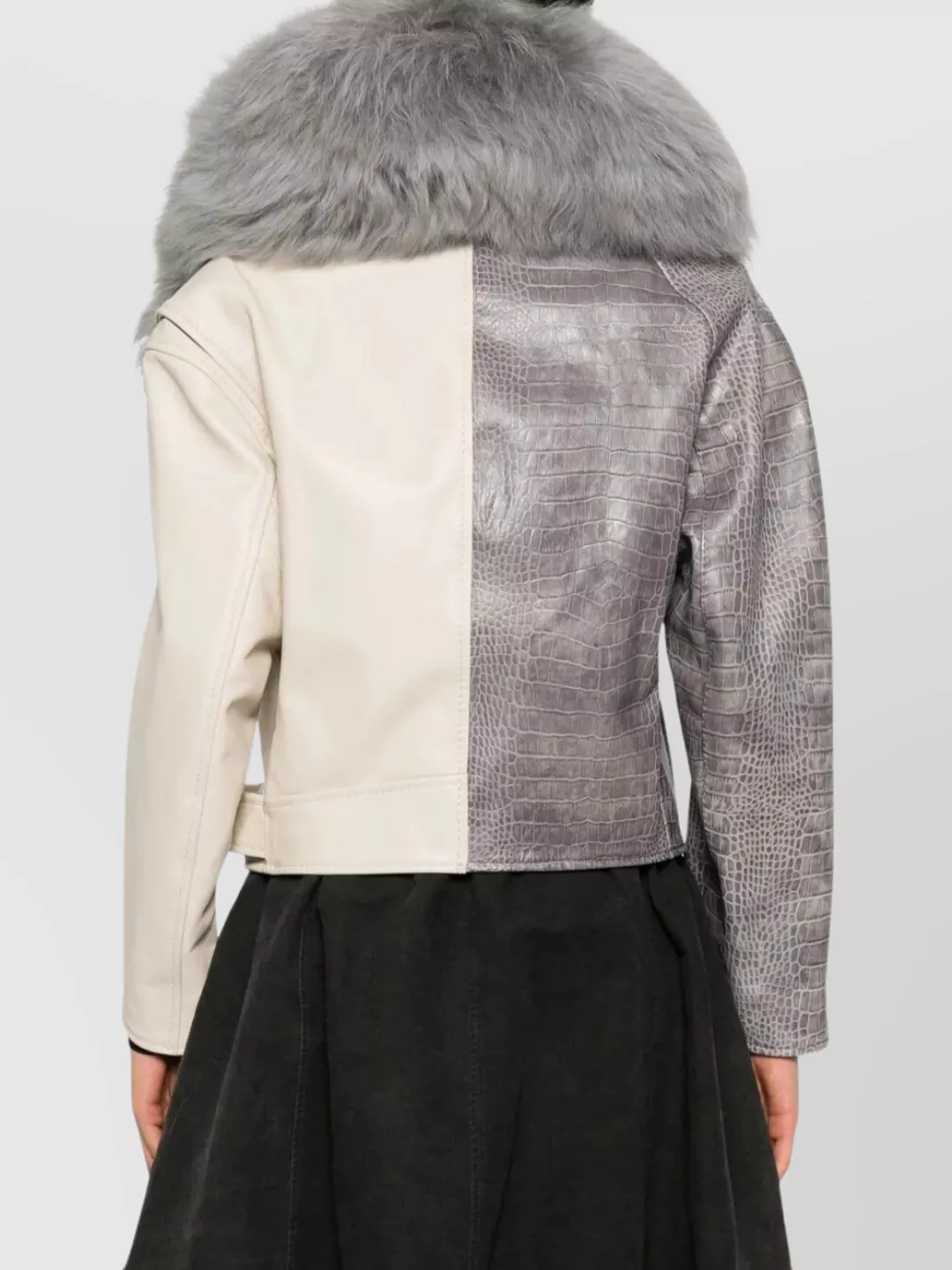 Marni Asymmetric Croc-Embossed Jacket Buckle Detail