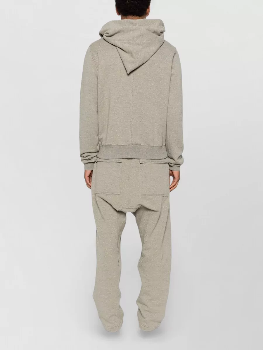 Rick Owens Drkshdw Ribbed Hem Zip Up Hoodie