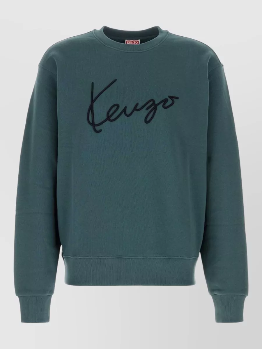 Kenzo cotton logo embroidered sweatshirt