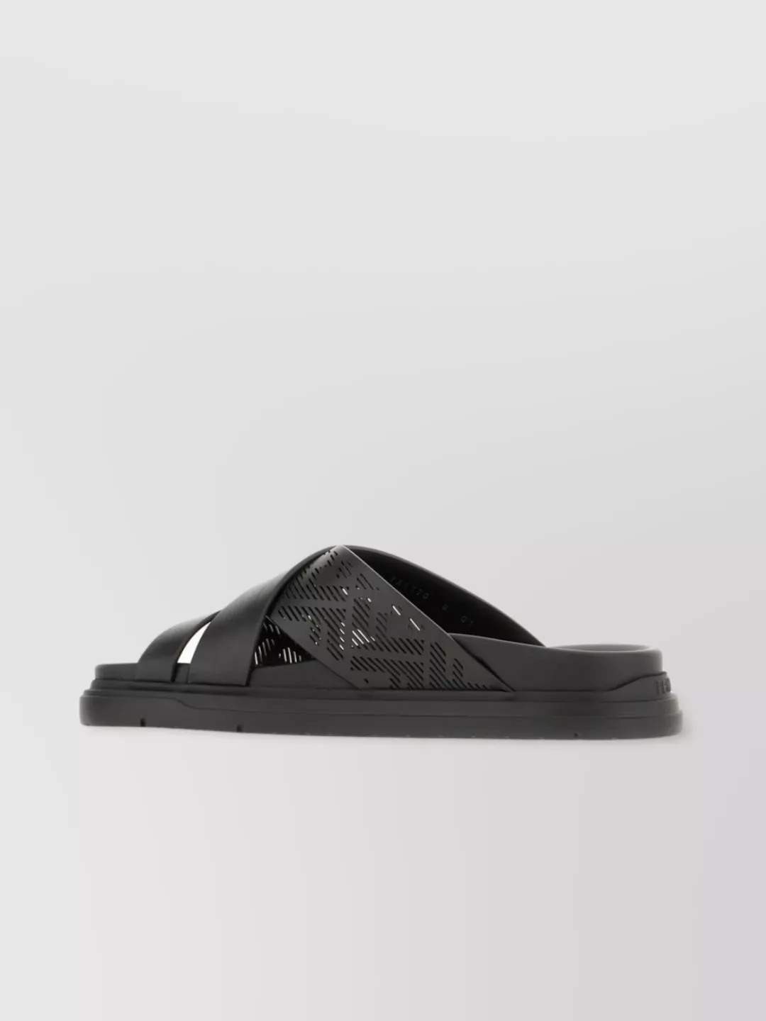 Fendi Rubber Slippers With Cross Strap Design