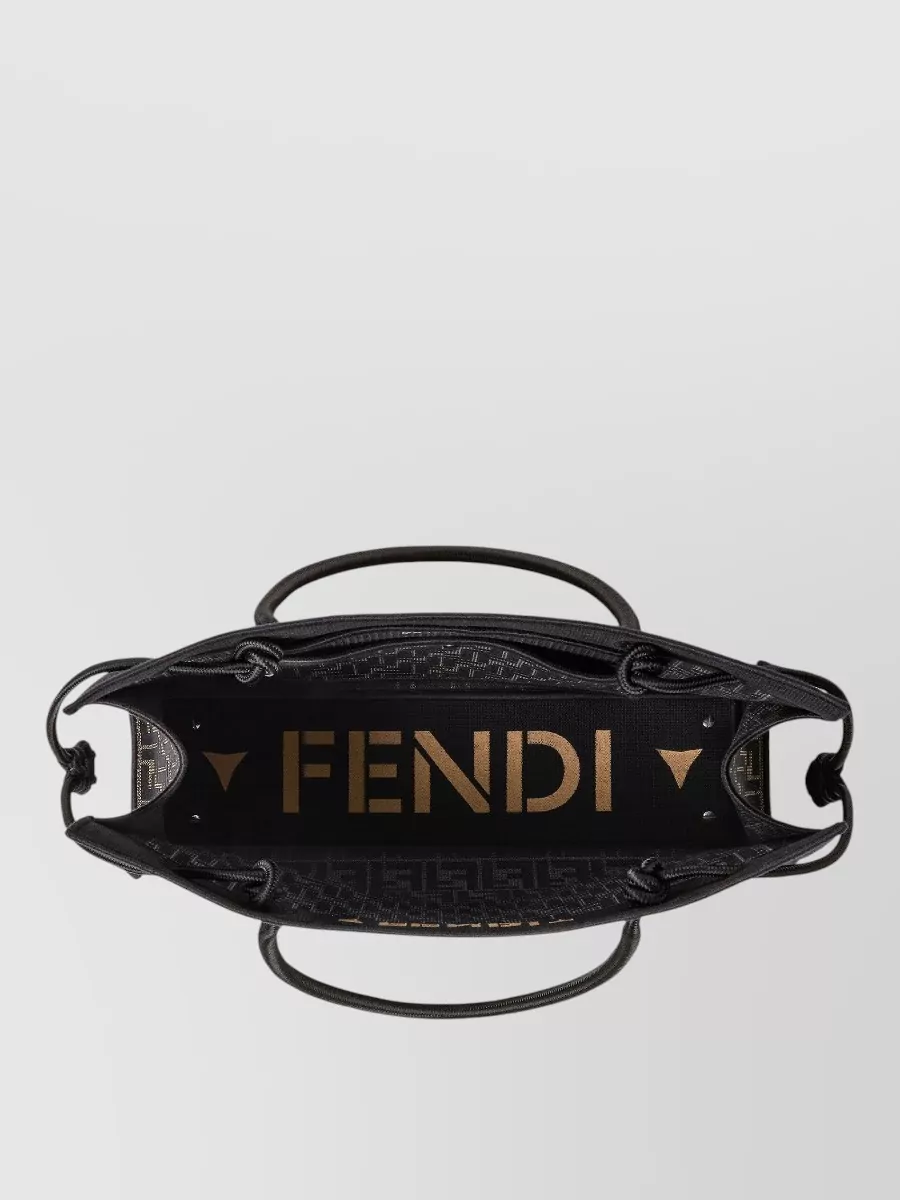 Fendi Na Large Fabric Logo-Embroidered Tote Bag