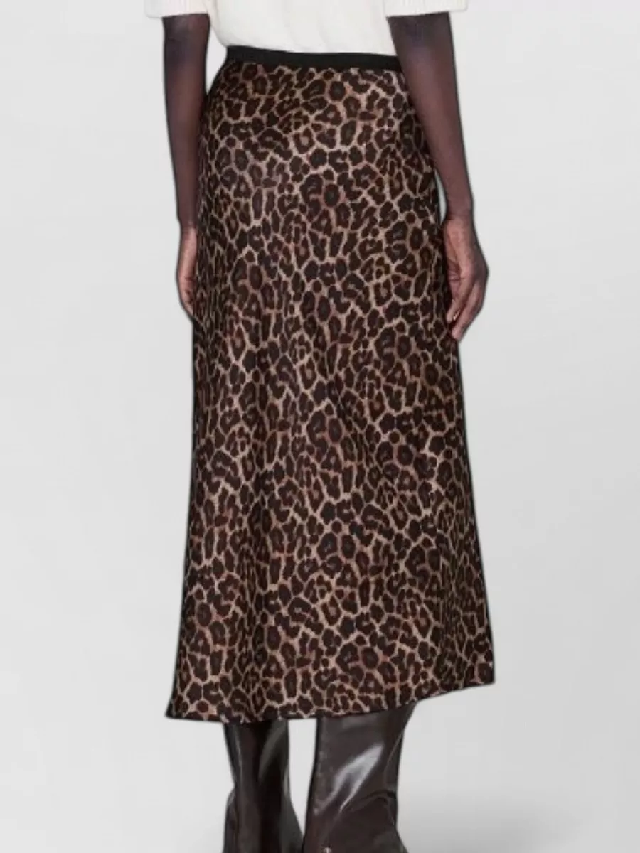 Anine Bing Silk Leopard-Print High-Waisted Skirt