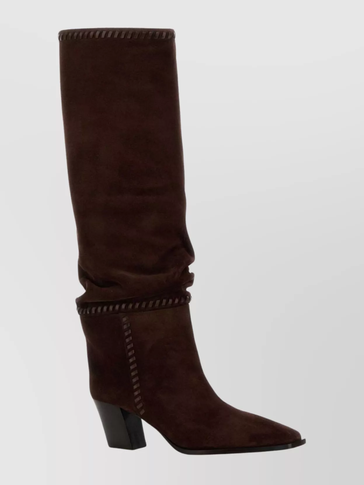Jimmy Choo Suede Knee-High Block Heel Boots