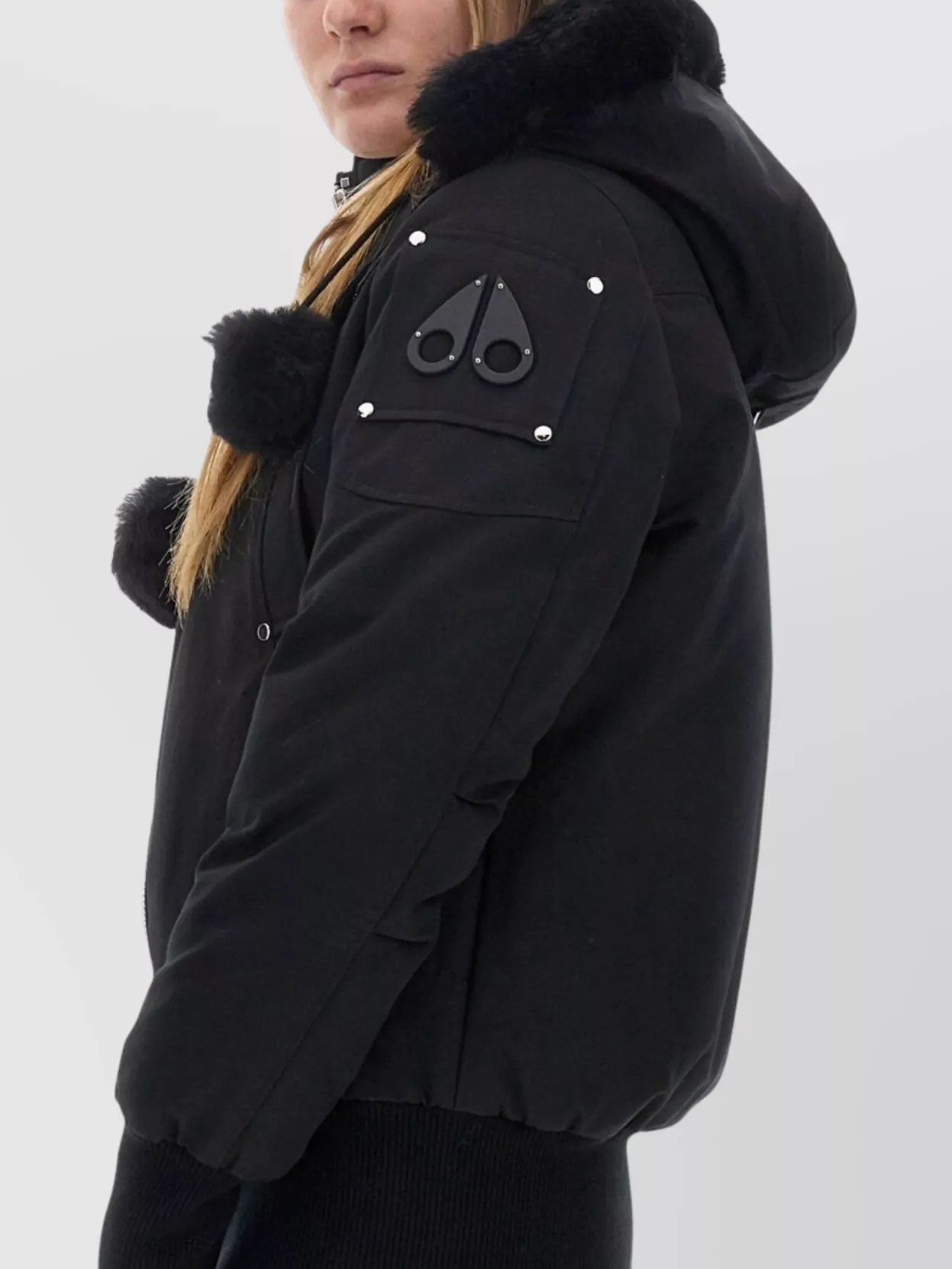 Moose Knuckles Hooded Down Jacket With Pom-Poms