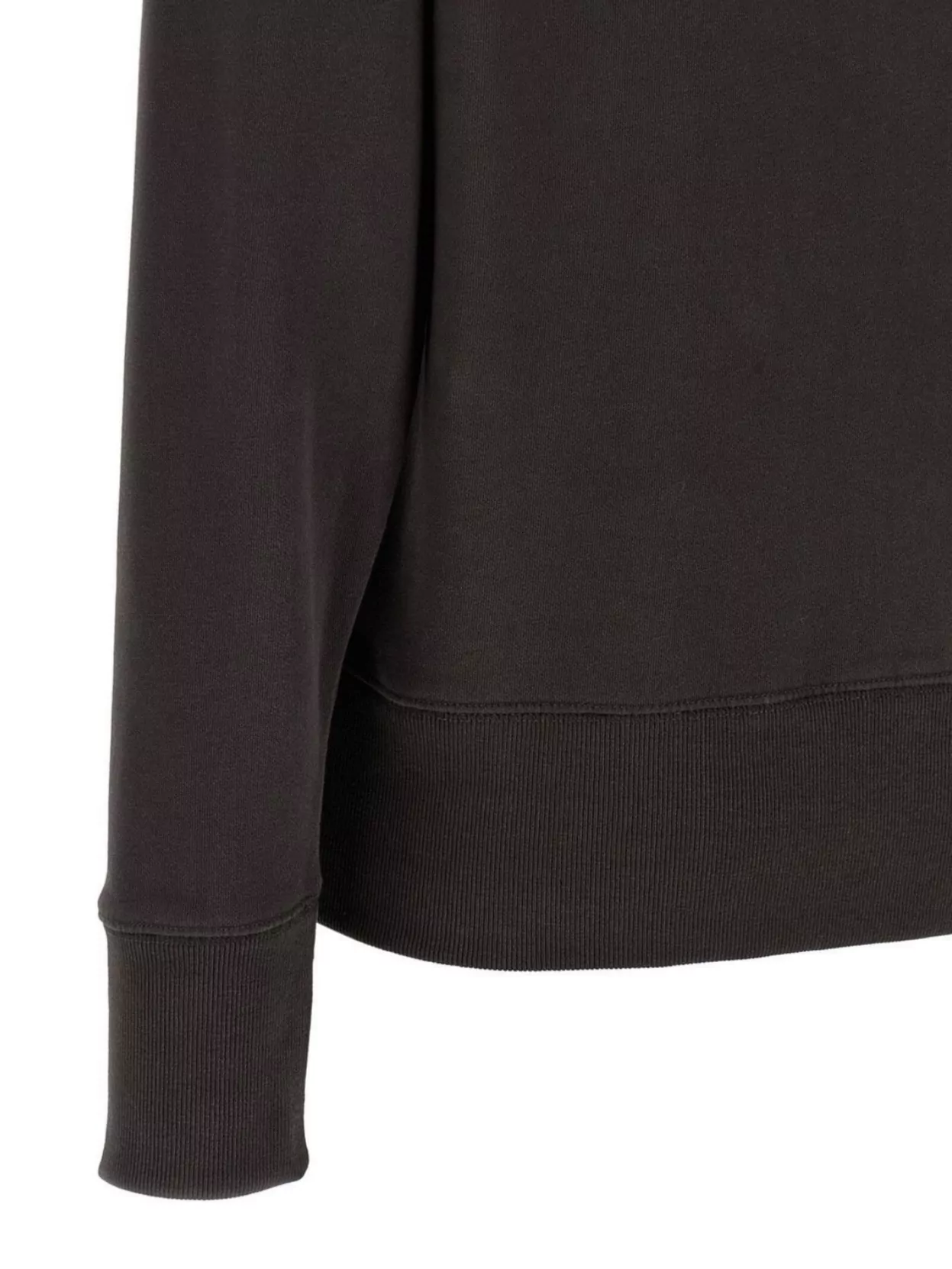 Darkpark Crew Neck Long Sleeve Sweatshirt With Ribbed Cuffs And Hem In Black