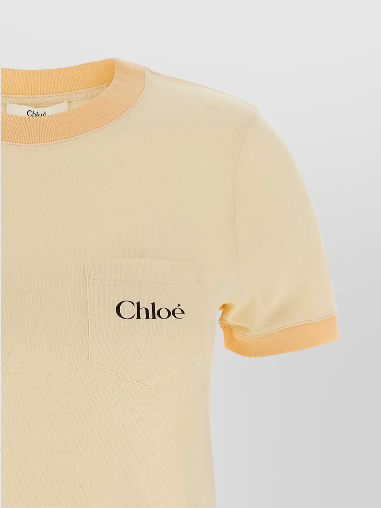 Chloé Logo Pocket Crew Neck T-Shirt