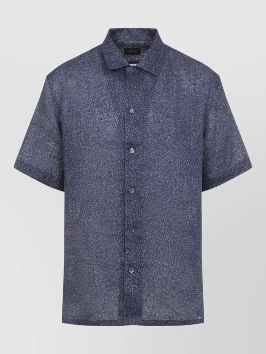 Brioni Linen Printed Cuban Shirt