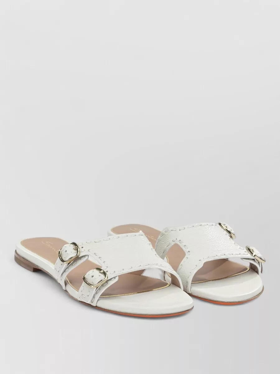 Santoni leather slides