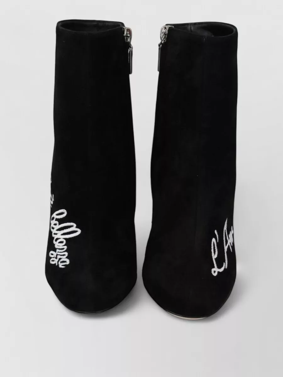 Dolce&Gabbana suede embroidered ankle boots