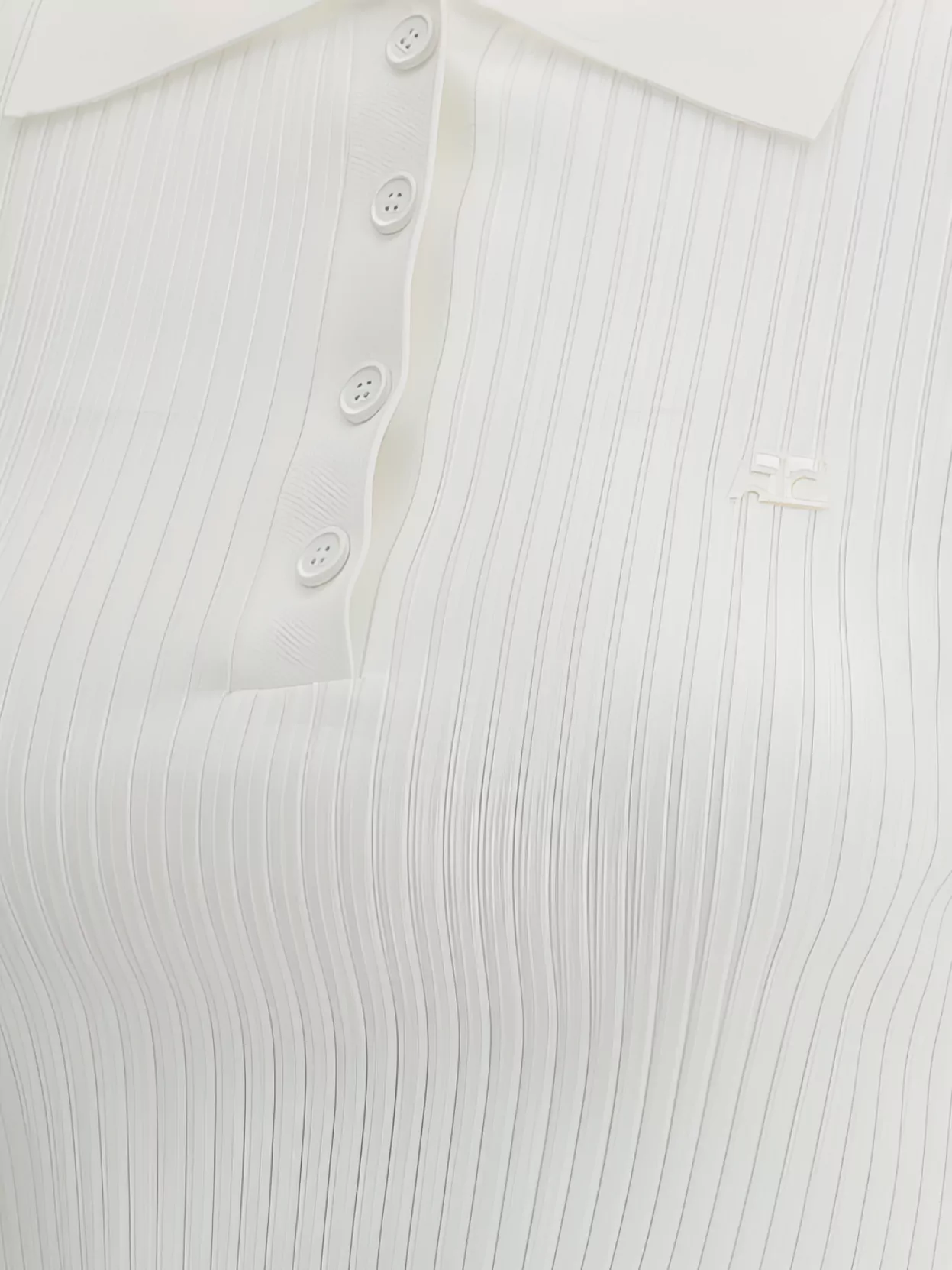 Shop Courrèges Cropped Slim Fit Polo Shirt