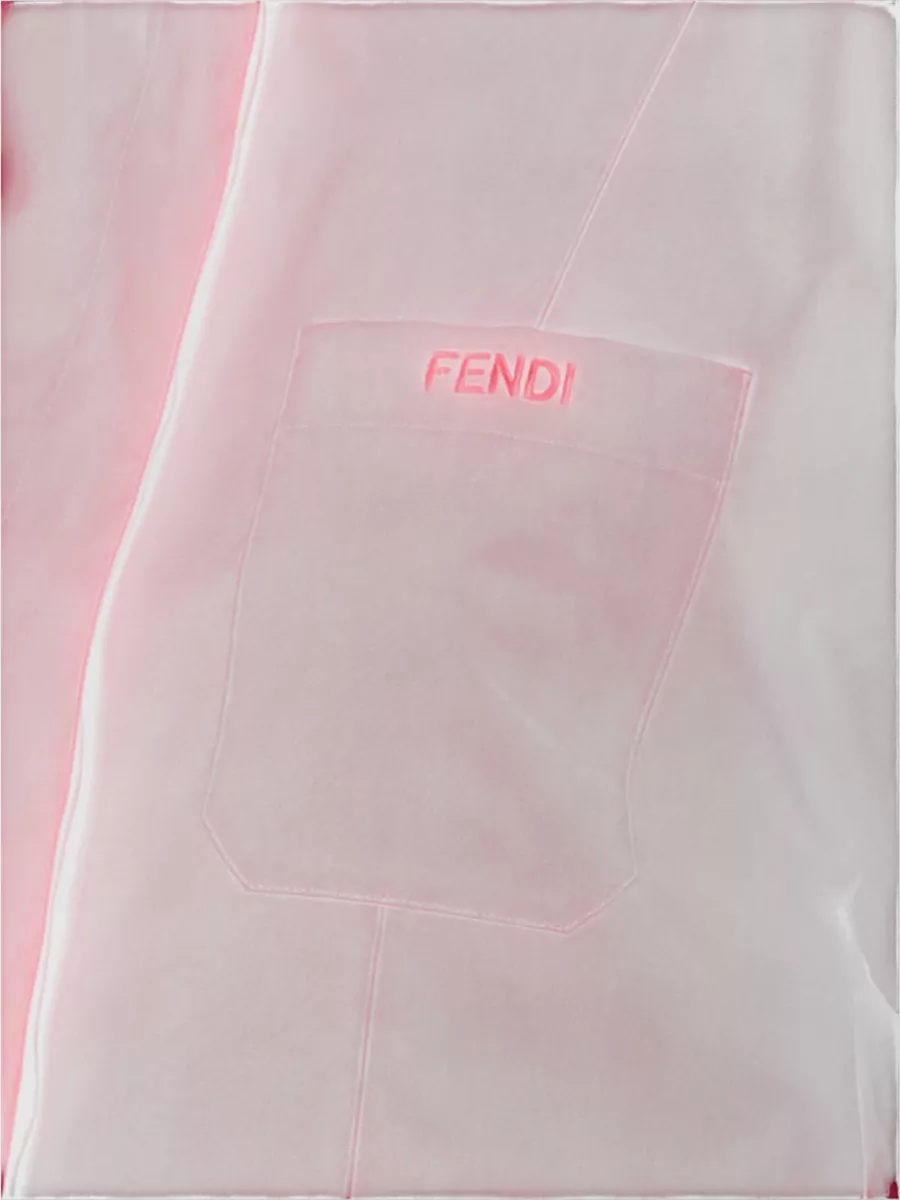 Fendi Embellished Asymmetric Cotton Cropped Shirt