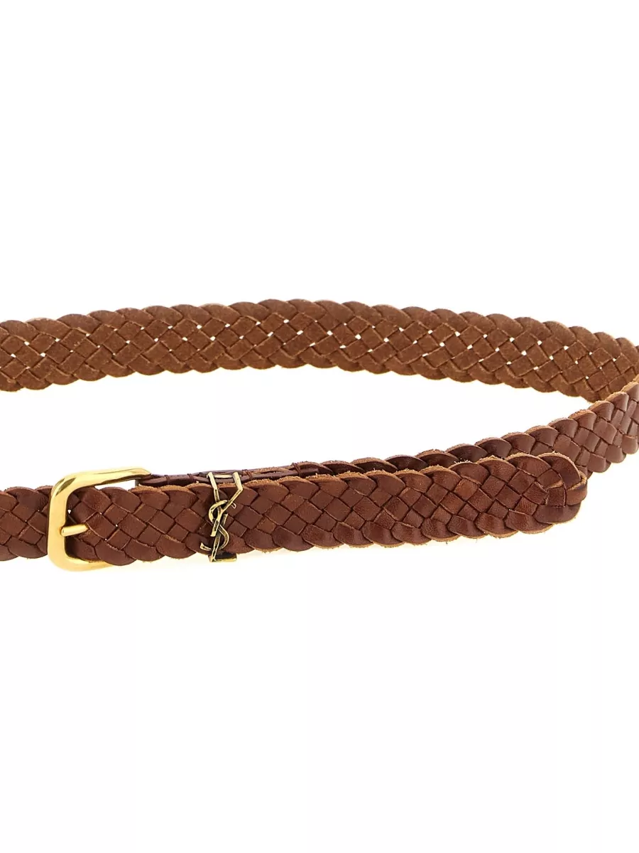 Saint Laurent Leather Braided Belt