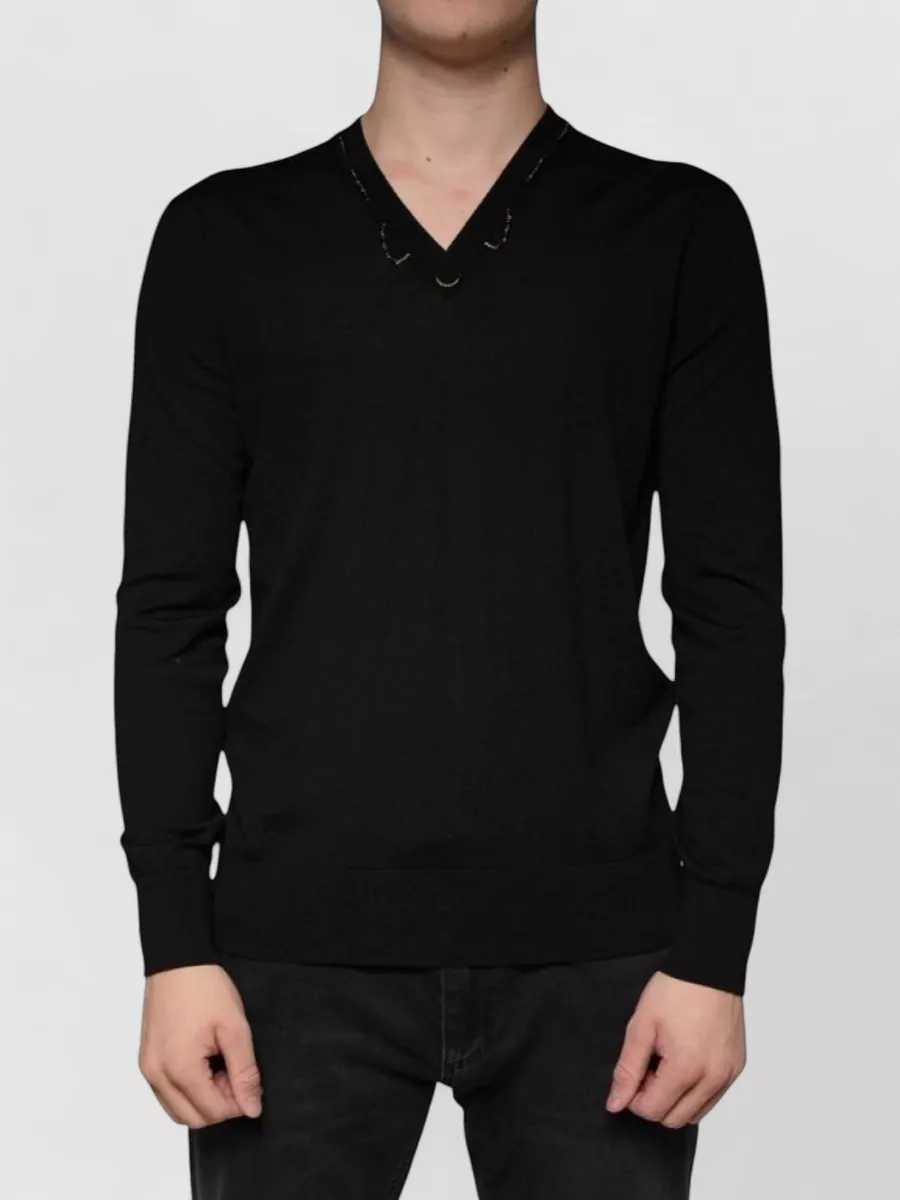 Dolce&Gabbana wool embellished v-neck sweater