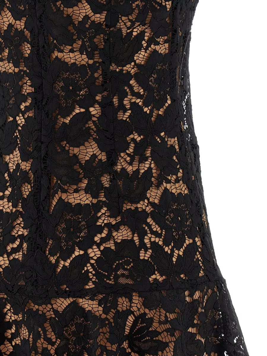 Self-Portrait Embroidered Lace Mini Dress