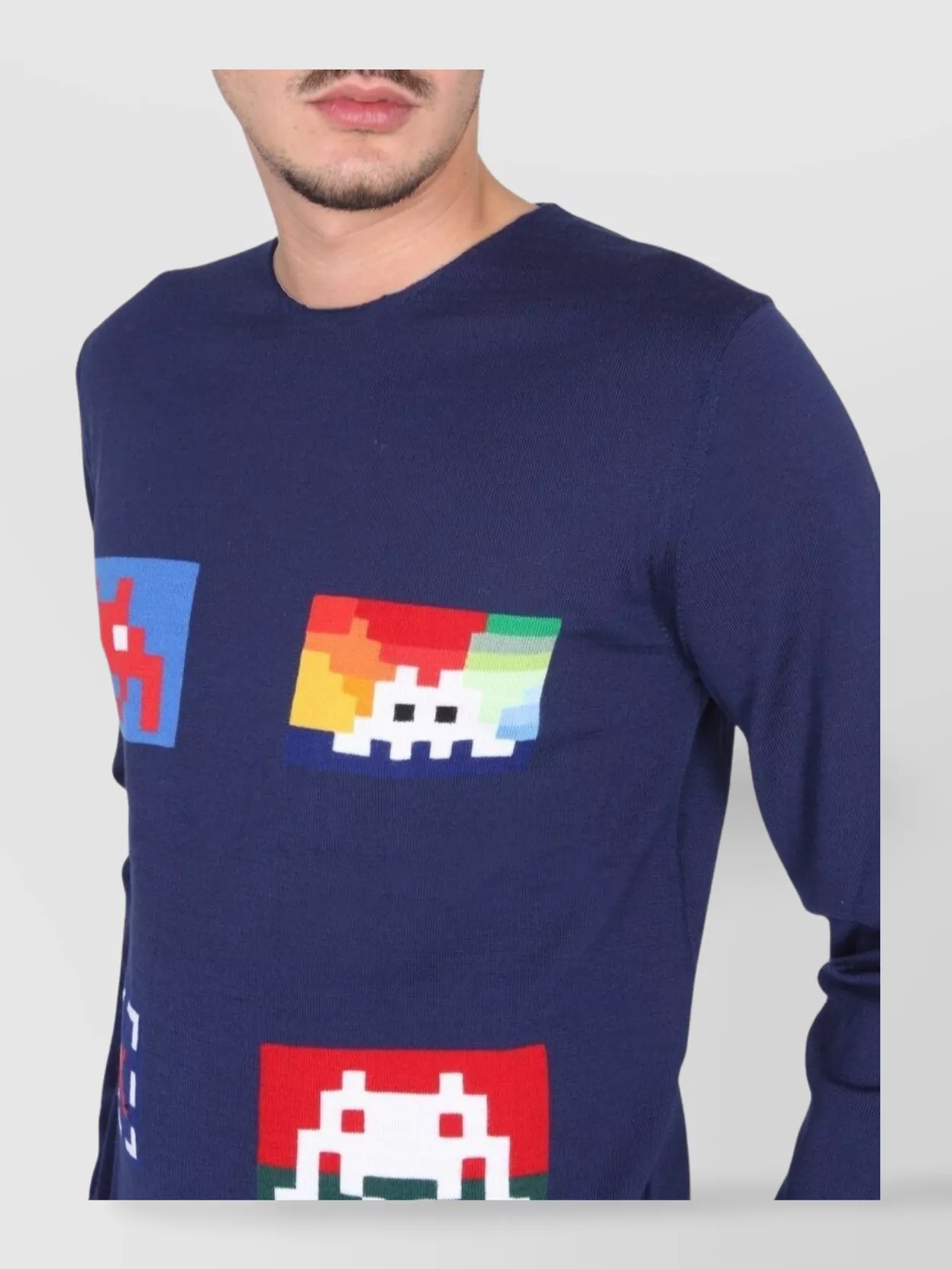Comme Des Garçons Crew Neck Wool Jersey Sweater