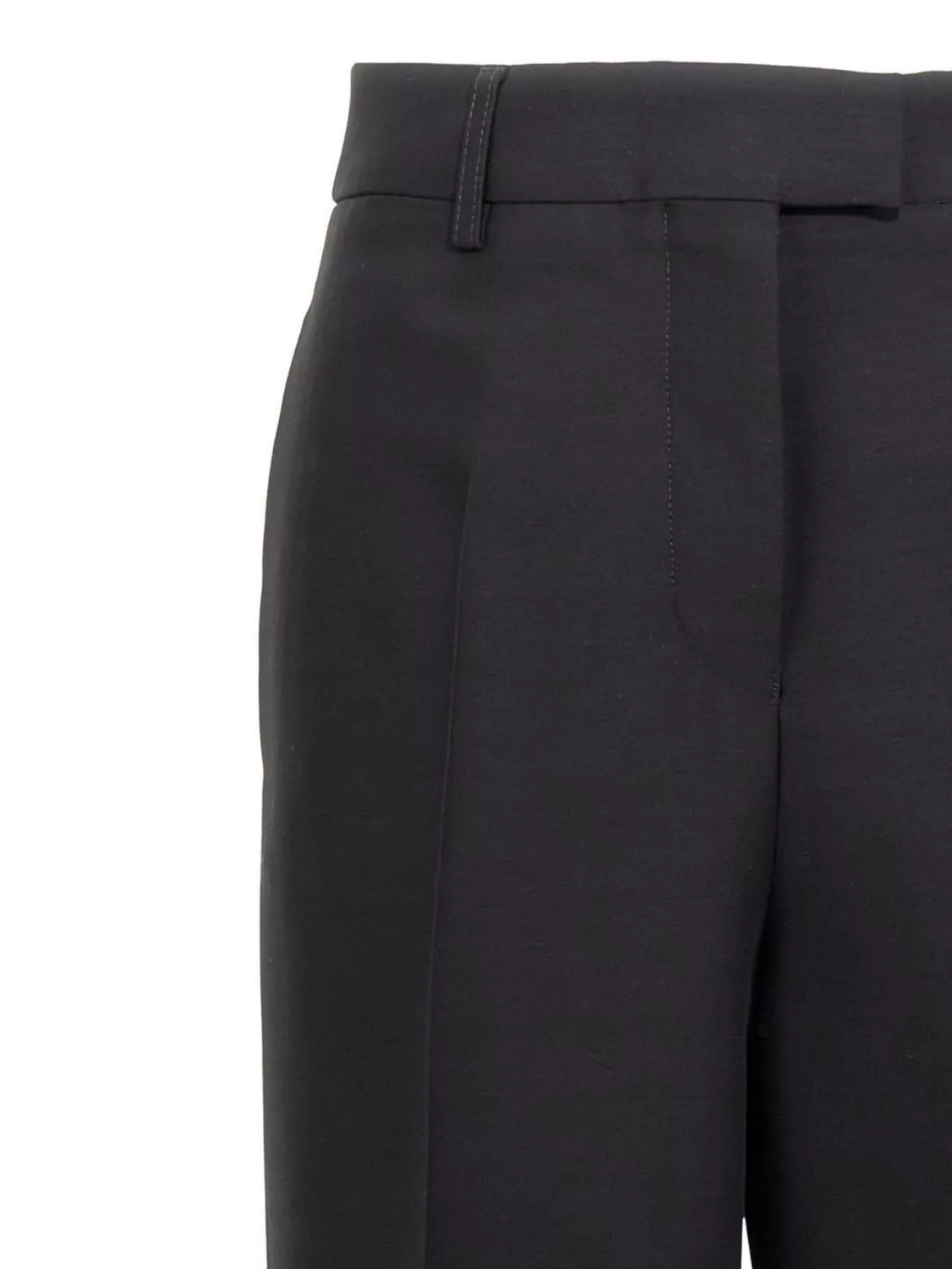 Ferragamo Black Stretched Pleated Trousers