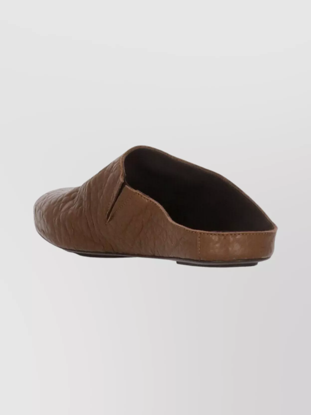 Uma Wang Leather Slippers With Flat Sole And Squared Toe