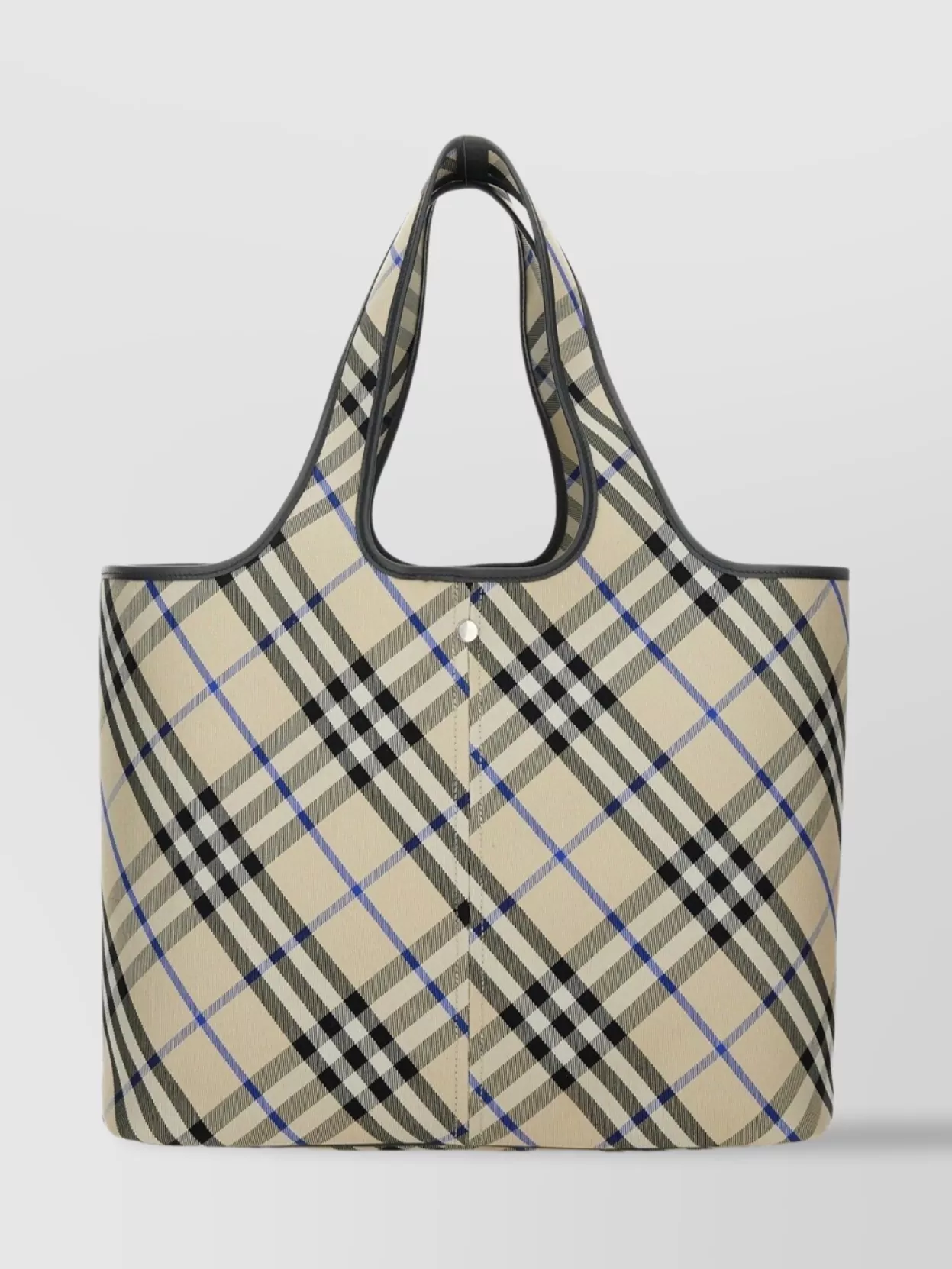 Burberry Check Pattern Tote Bag With Dual Handles