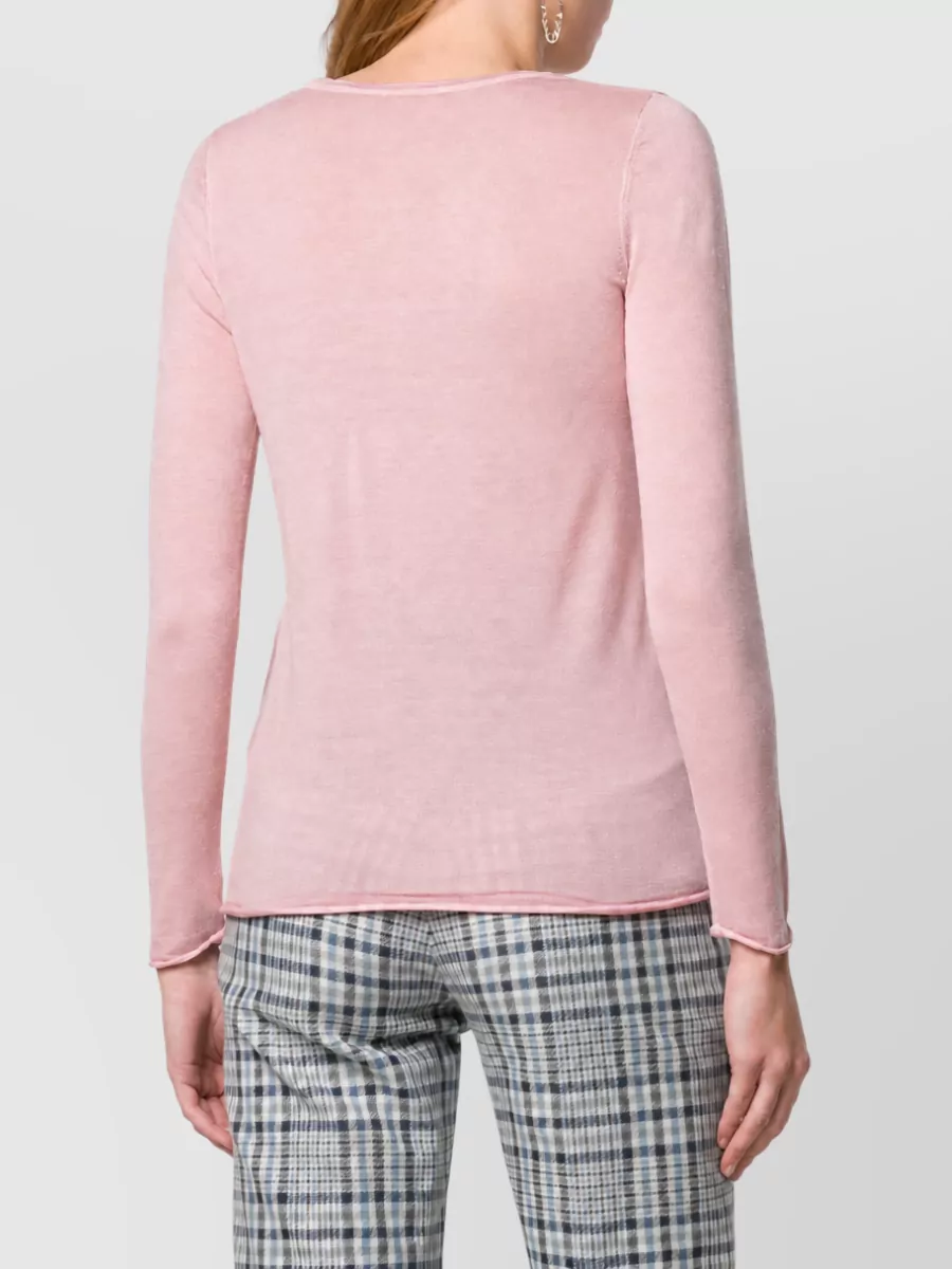 La Rose Merino Ribbed Slim-Fit Knitted Long-Sleeve Top