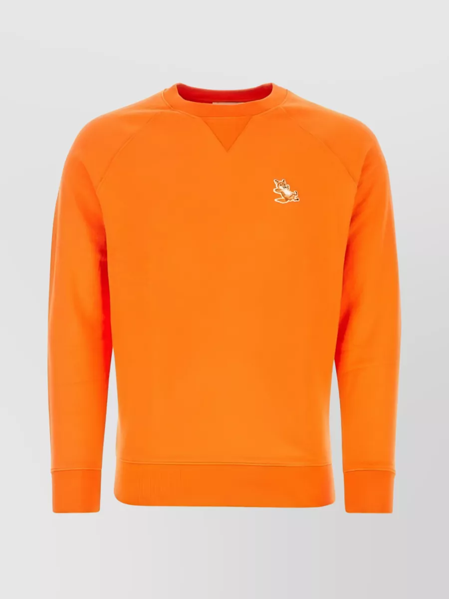 Shop Maison Kitsuné Chillax Fox Crewneck Sweater In Orange