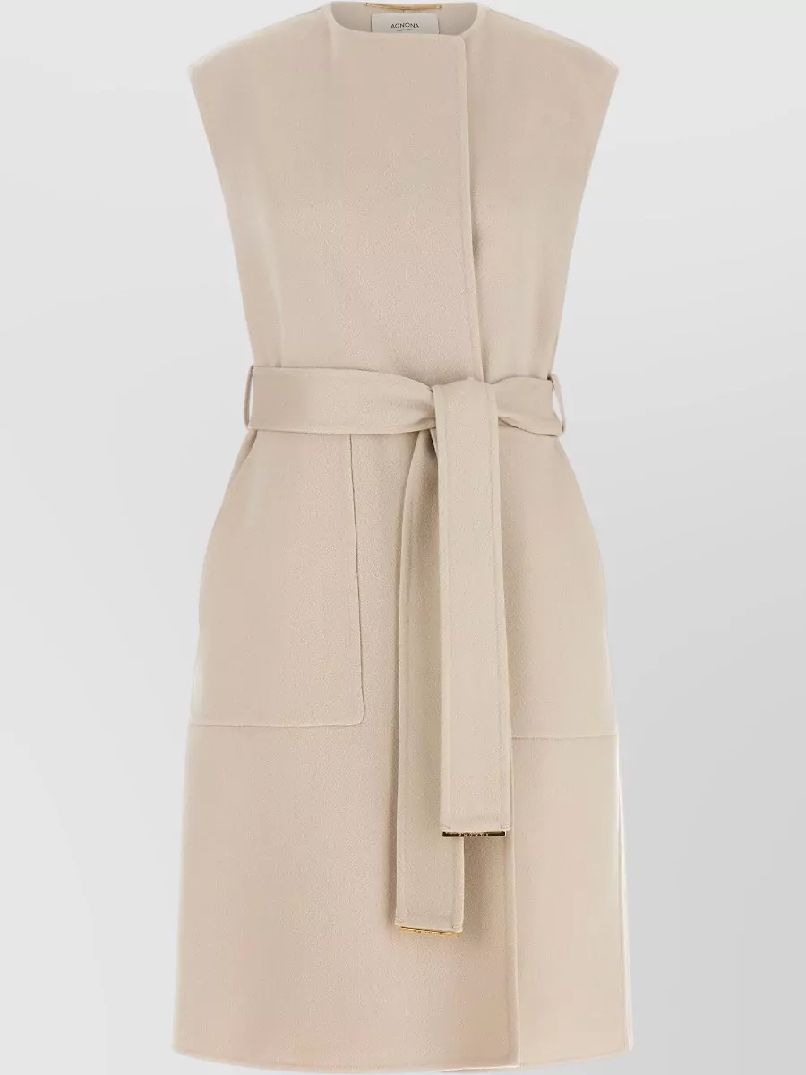 Agnona Cashmere Belted Long Vest