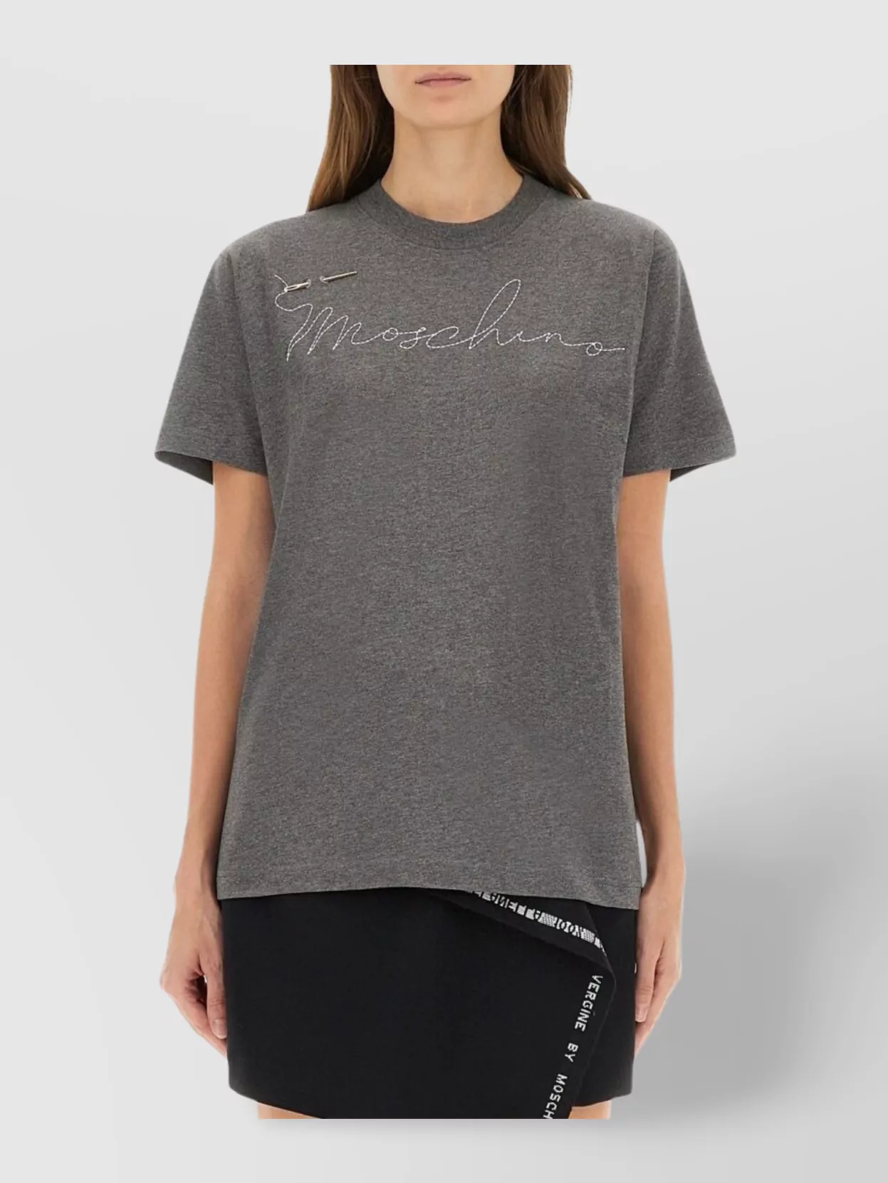 Moschino Short Sleeve Crew Neck Top With Pin