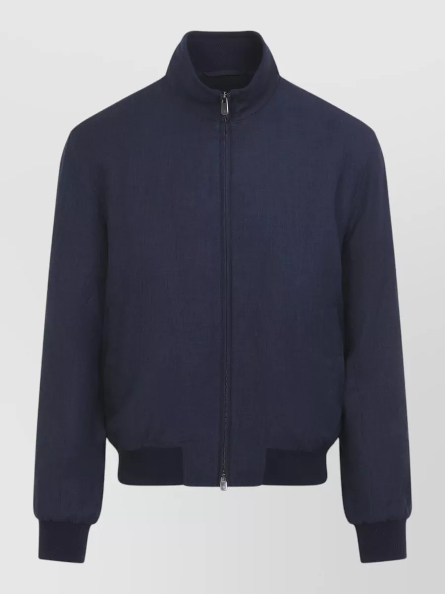 Ralph Lauren Purple Label Silk Linen Wool Bomber Jacket