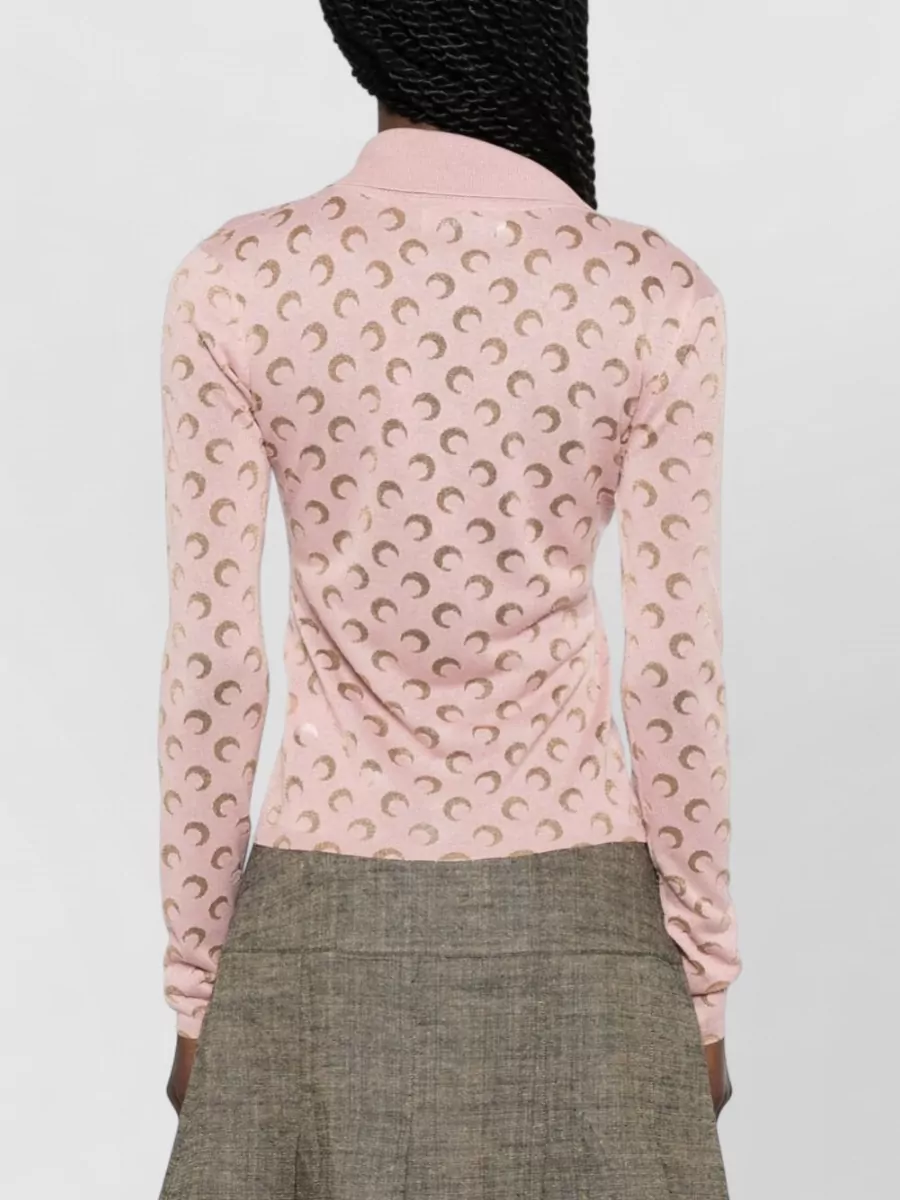 Marine Serre Ribbed Moon Pattern Cardigan