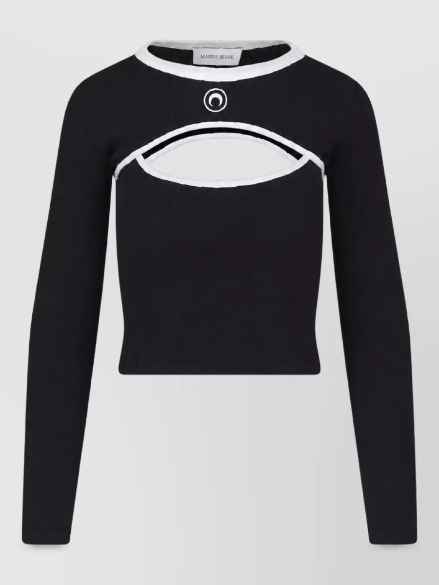 Marine Serre Cotton Long-Sleeve Camisole