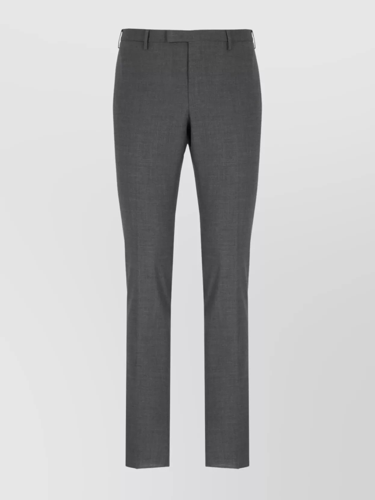 Pt Torino Slim Fit Wool Trousers With Button Detail In Gray