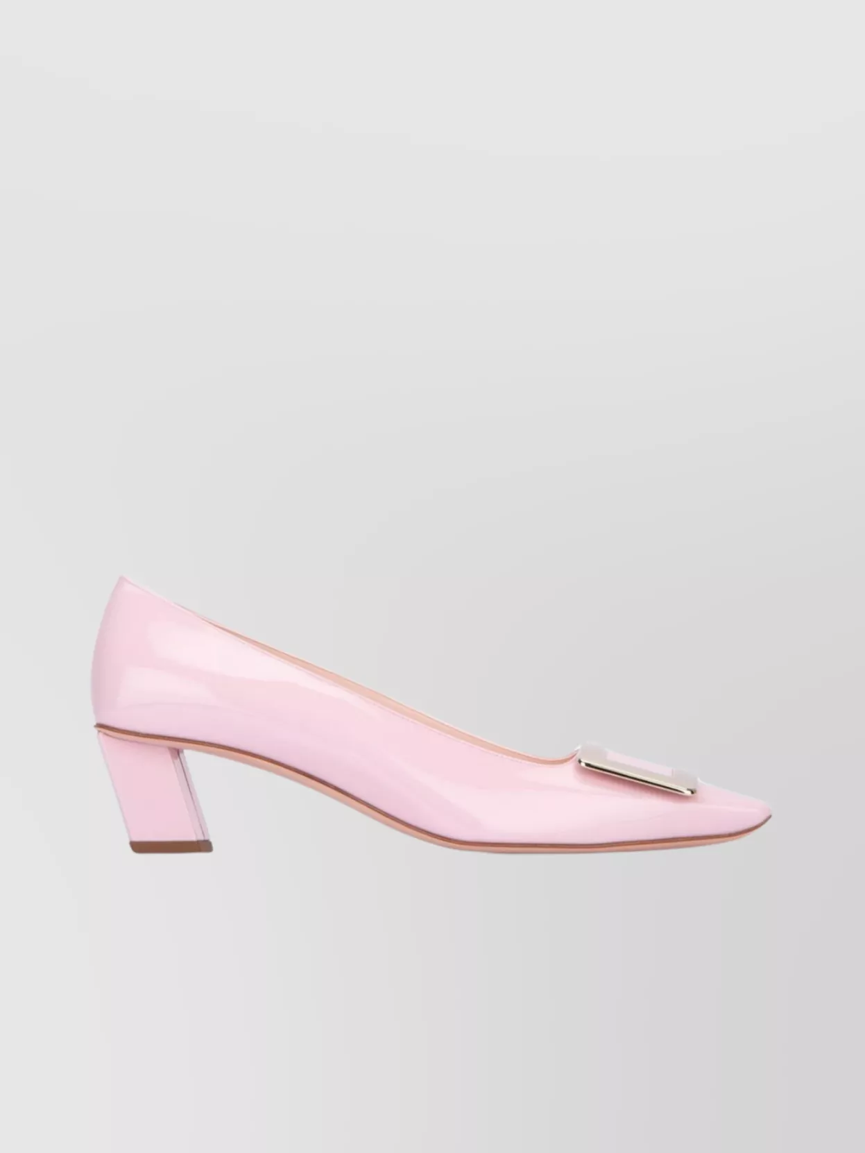 Shop Roger Vivier Heeled Shoes With Patent Finish And Metal Detail In Pastel