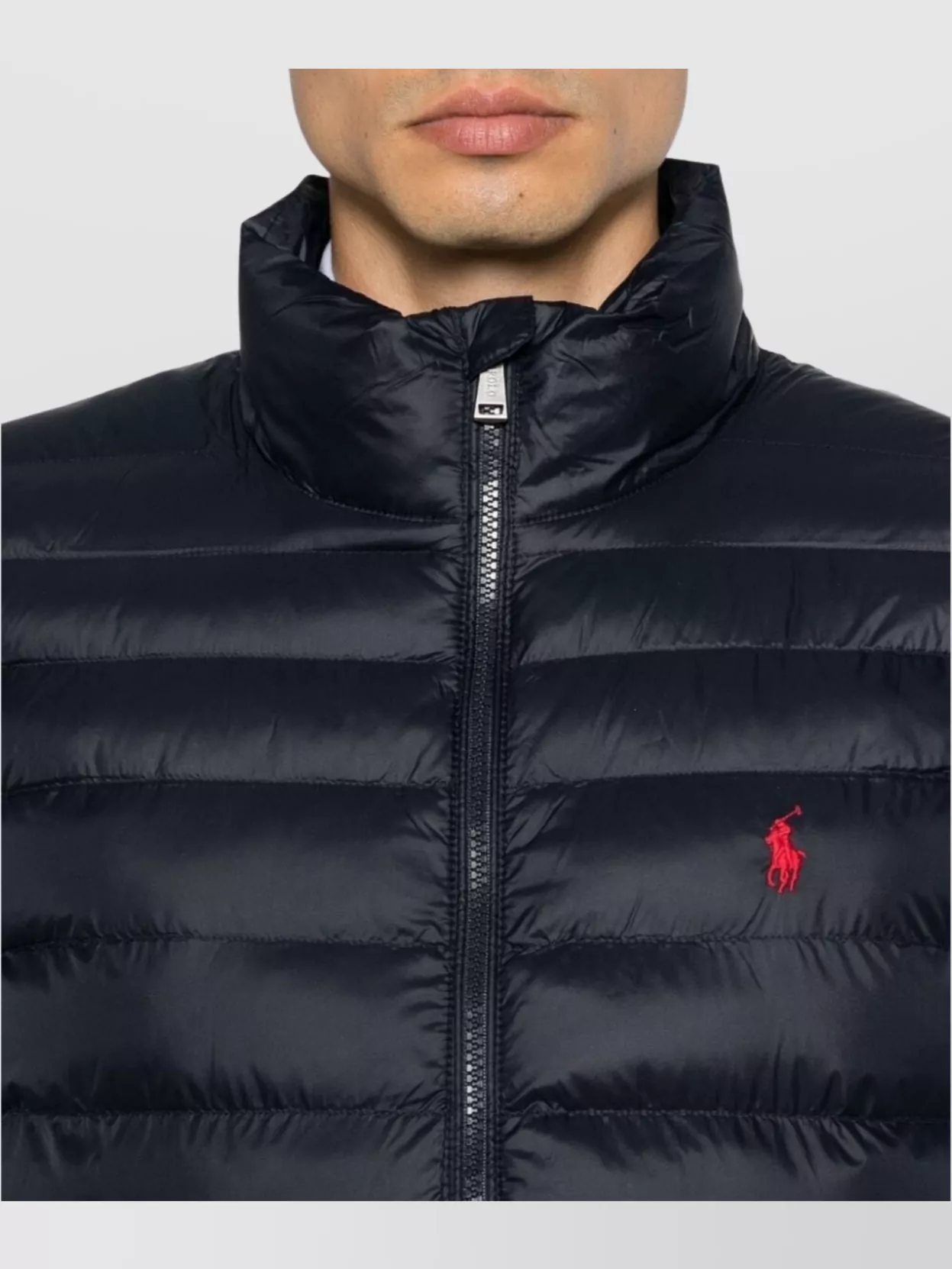 Ralph Lauren Earth Quilted High-Neck Drawstring Jacket